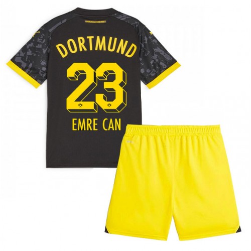 Dětský fotbalový dres Borussia Dortmund Emre Can #23 2023-24 Venkovní Krátký Rukáv (+ trenýrky)